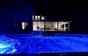 swim spa at night.  can be heated at night with heat fee!