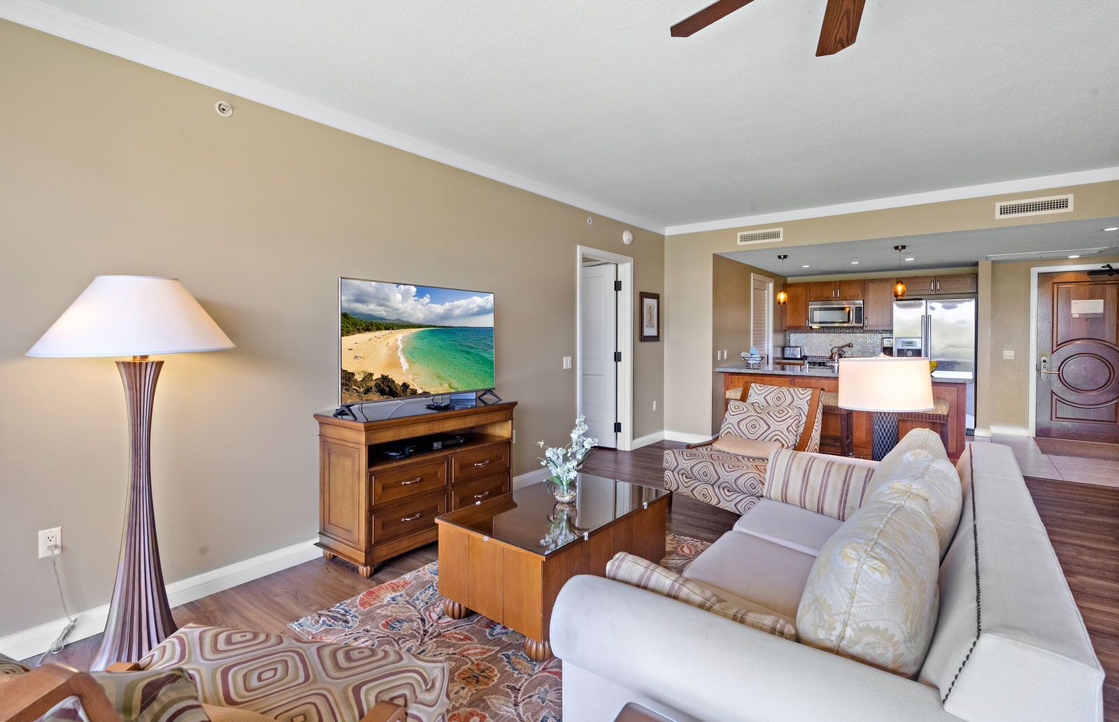 TV, DVD player, stereo