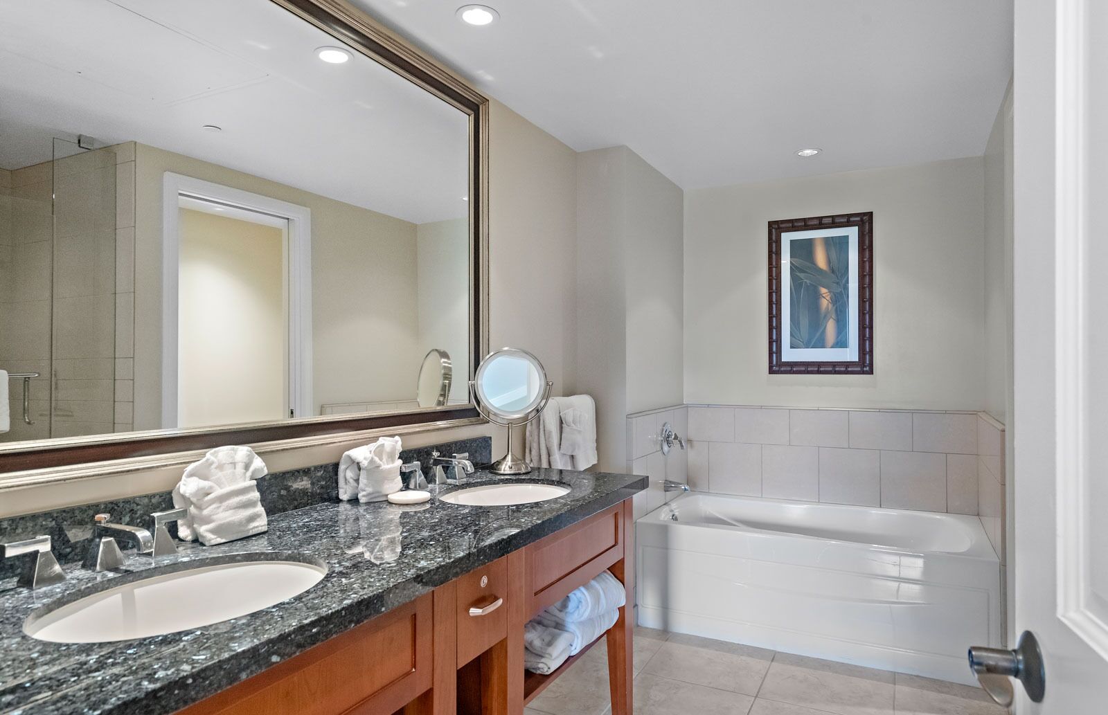 Bathtub, hair dryer, towels