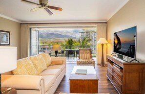 TV, DVD player, stereo