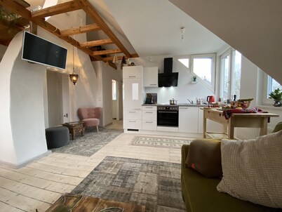 View of the Ruhr area - lovingly furnished top floor apartment