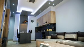 Apartment | Living area | 30-inch TV with digital channels - 1 Bed Apartment - Sleeps 4 - Parking, Wifi (Nea Propontida)