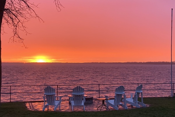 Wonderful lake views around the firepit patio.