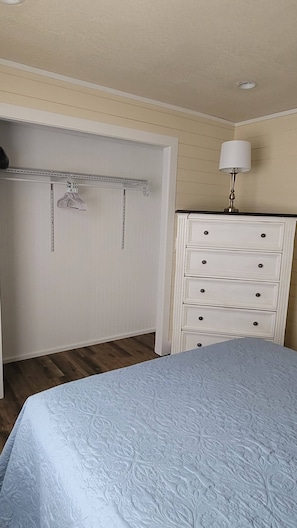 queen bedroom.  spacious closet and dresser