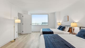 2 bedrooms, laptop workspace, iron/ironing board, bed sheets