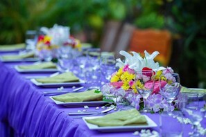 Outdoor banquet area