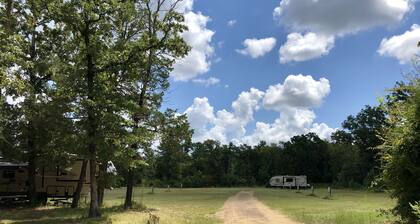 RV Site with Full Hookups on Private Campground