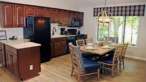 Fridge, microwave, dishwasher, coffee/tea maker