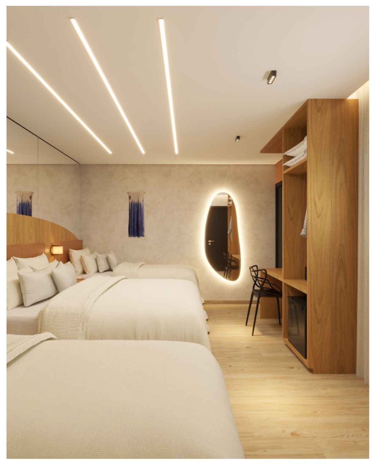 Exclusive Room | Peralatan tempat tidur premium, busa memori, bar mini 