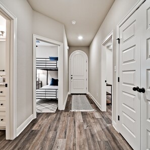 3 bedrooms, memory-foam beds, desk, iron/ironing board