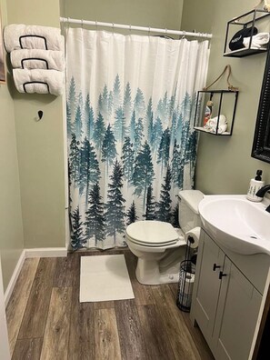 Duschwanne, Whirlpool, Haartrockner, Handtücher