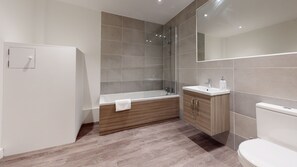 Apartment | Bathroom | Hair dryer, towels - Bridge Apartments by Karah Suites (Lowestoft)