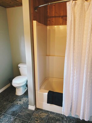 Ensemble douche/baignoire, sèche-cheveux, serviettes fournies, savon