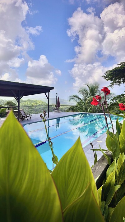 Stingray Cottage , Peaceful Retreat with Pool, Ocean, Mountain, Waterfall Views