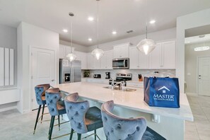 Microwave, dishwasher, high chair