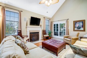 Televisión, chimenea