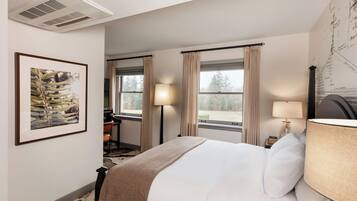 Premium bedding, down comforters, pillowtop beds, in-room safe