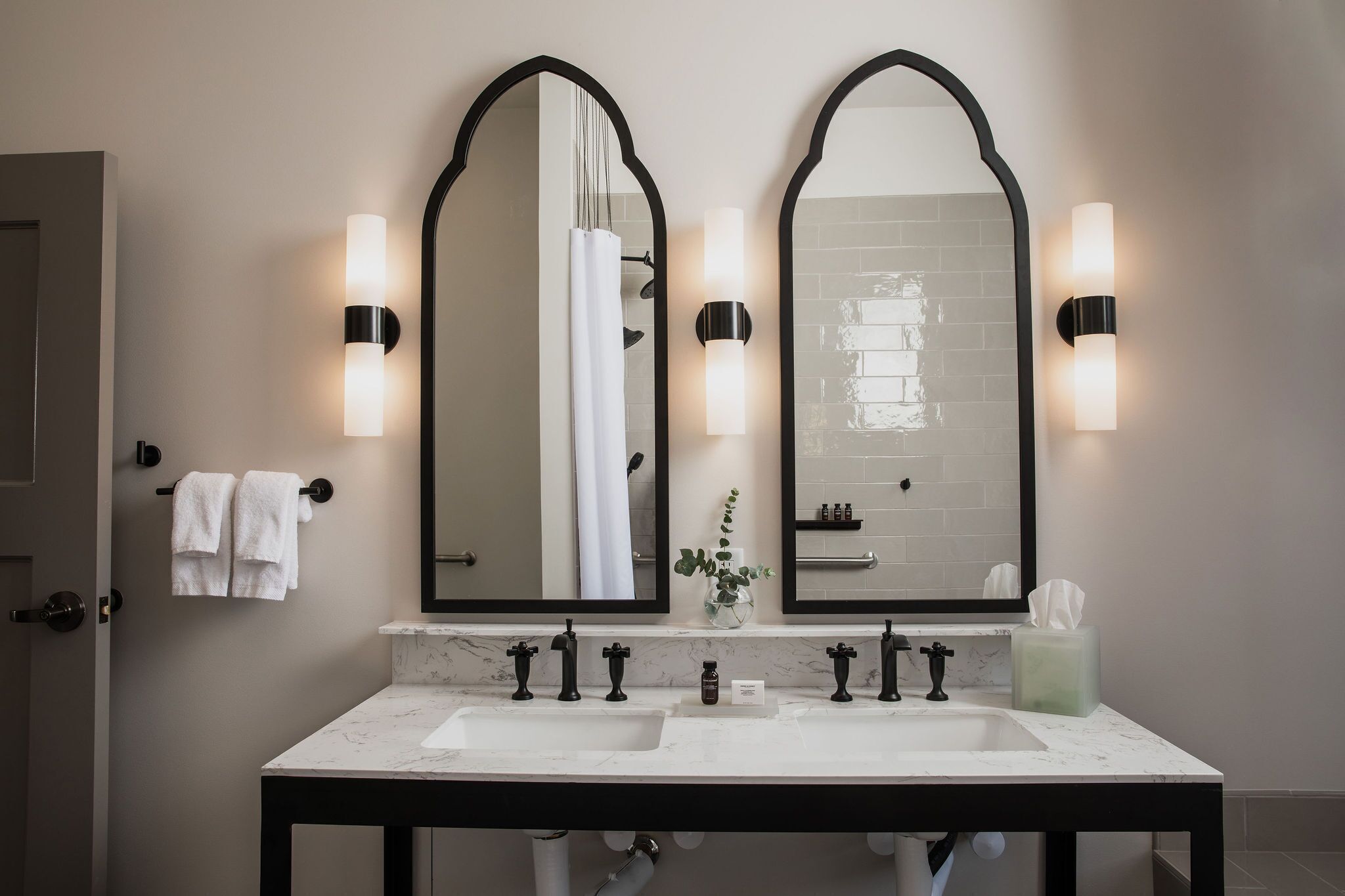 suite (daniels) | bathroom | designer toiletries, hair dryer, bathrobes, slippers