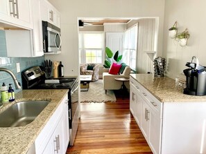 Fridge, microwave, stovetop, dishwasher