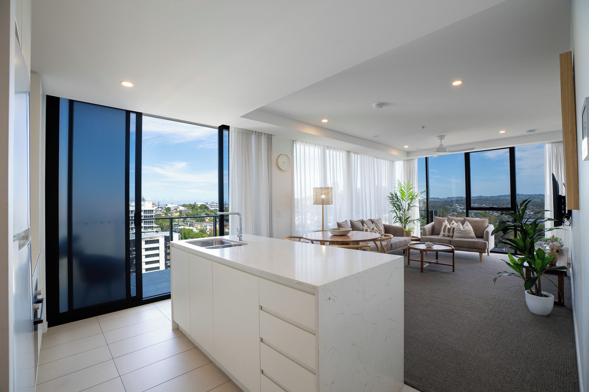 2 Bedroom Panoramic High Floor | Living area | 100-cm Smart TV with digital channels, TV, DVD player