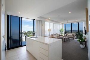 2 Bedroom Panoramic High Floor | Living area | 100-cm Smart TV with digital channels, TV, DVD player