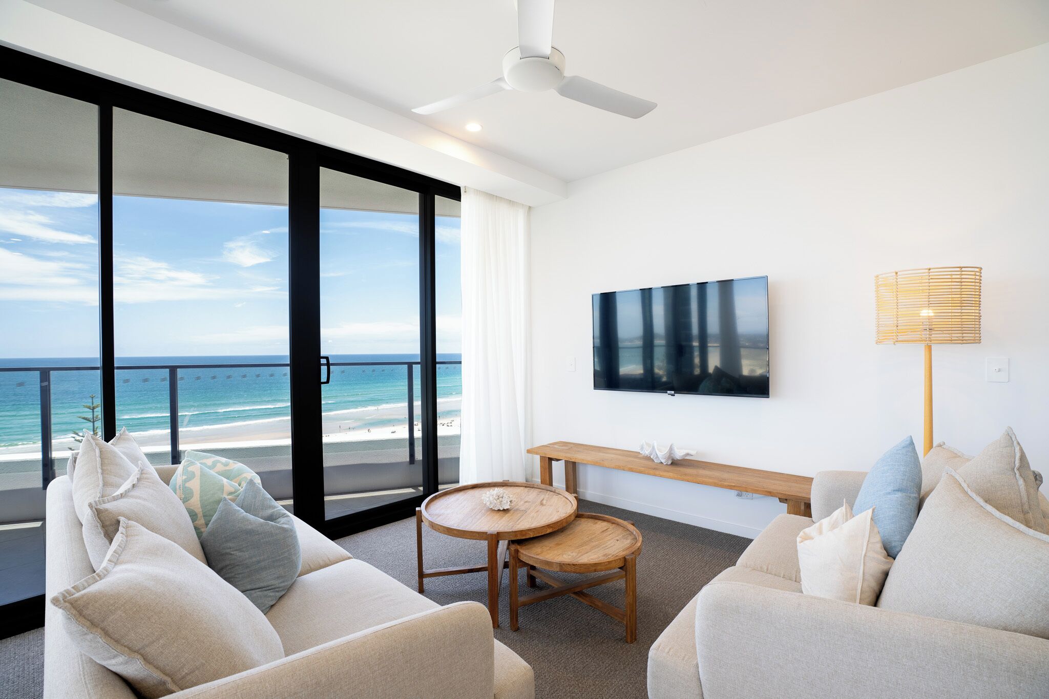 2 Bedroom Oceanfront (High Floor) | Living area | 100-cm Smart TV with digital channels, TV, DVD player
