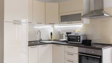 Apartment (Deluxe Two Bedroom Apartment with Bal) | Private kitchen | Fridge