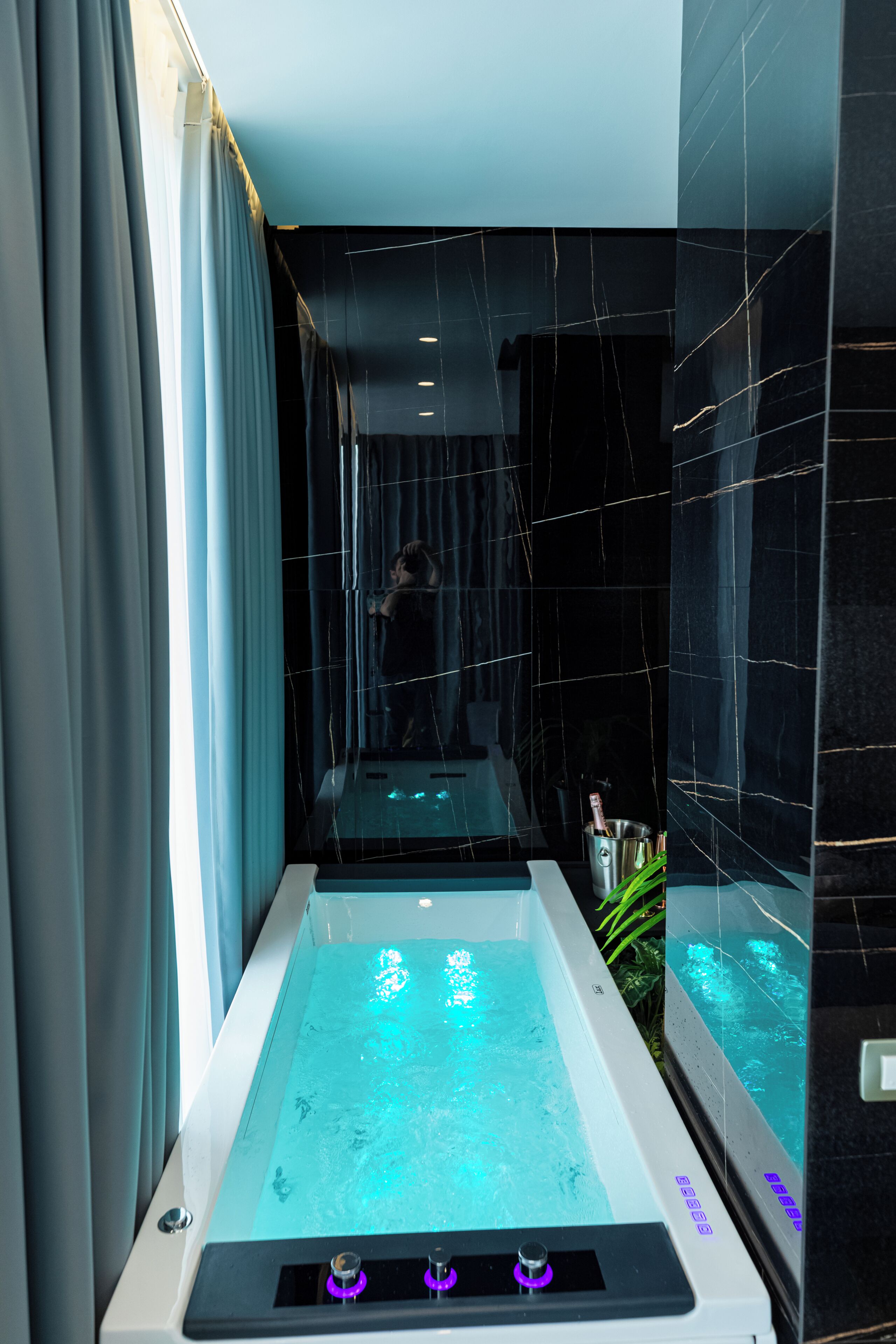 Suite, Hot Tub | Bathroom | Hair dryer, slippers, towels