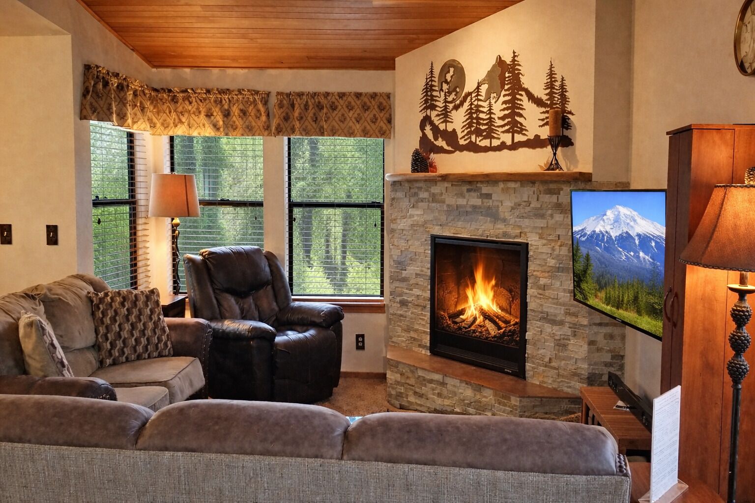 Fernseher, Kamin, DVD-Player