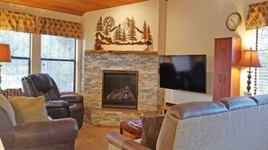 Televisio, takka, DVD-soitin