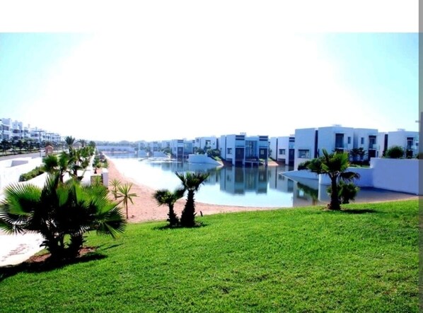 Beach nearby, sun loungers