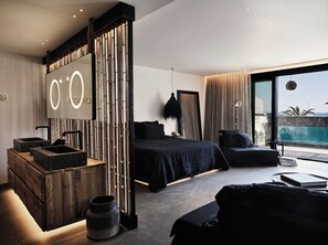 Suite, 1 Bedroom, Private Pool, Sea View (The O! (MI - KSTE)) | Frette Italian sheets, premium bedding, down comforters, pillowtop beds - O by Myconian, Mykonos, a Member of Design Hotels (Mykonos)