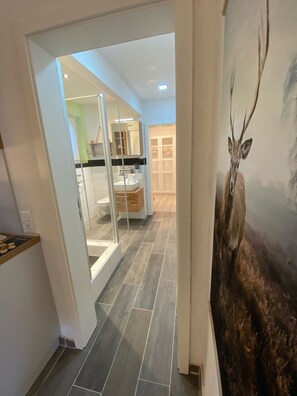 Shower, hair dryer, towels, soap - Alblounge VIP Appartement (Neuffen)