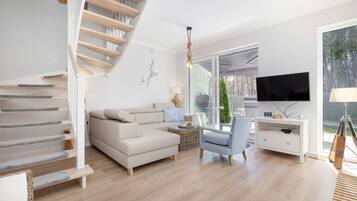 Apartment, 2 Schlafzimmer, Terrasse, am Strand | Wohnzimmer