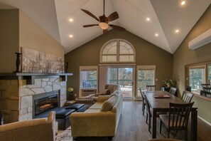 TV, fireplace, DVD player