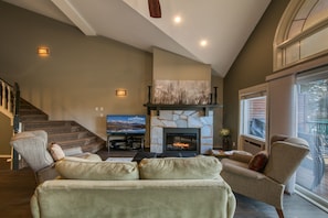 TV, fireplace, DVD player