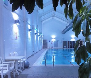 Indoor pool, a heated pool