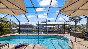 Outdoor pool, a heated pool - SEASIDE VILLA MANATEE BAY in quiet location on Pine Island (Saint James City)