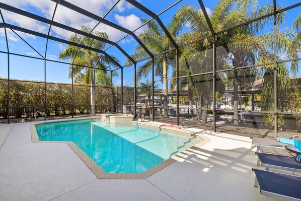 Outdoor pool, a heated pool