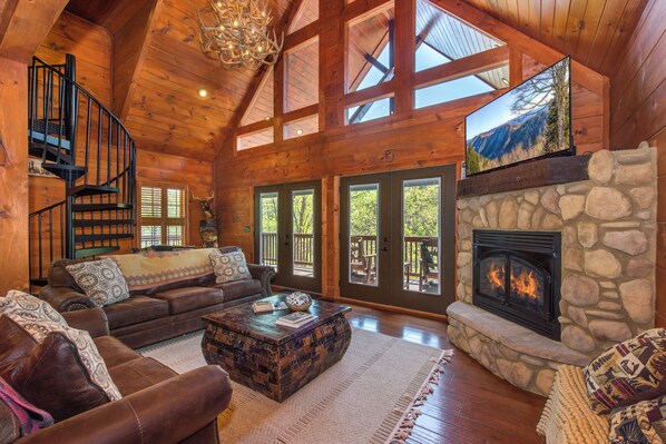 TV, fireplace, video games