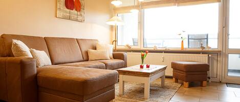 Een televisie, een dvd-speler, boeken en een stereo