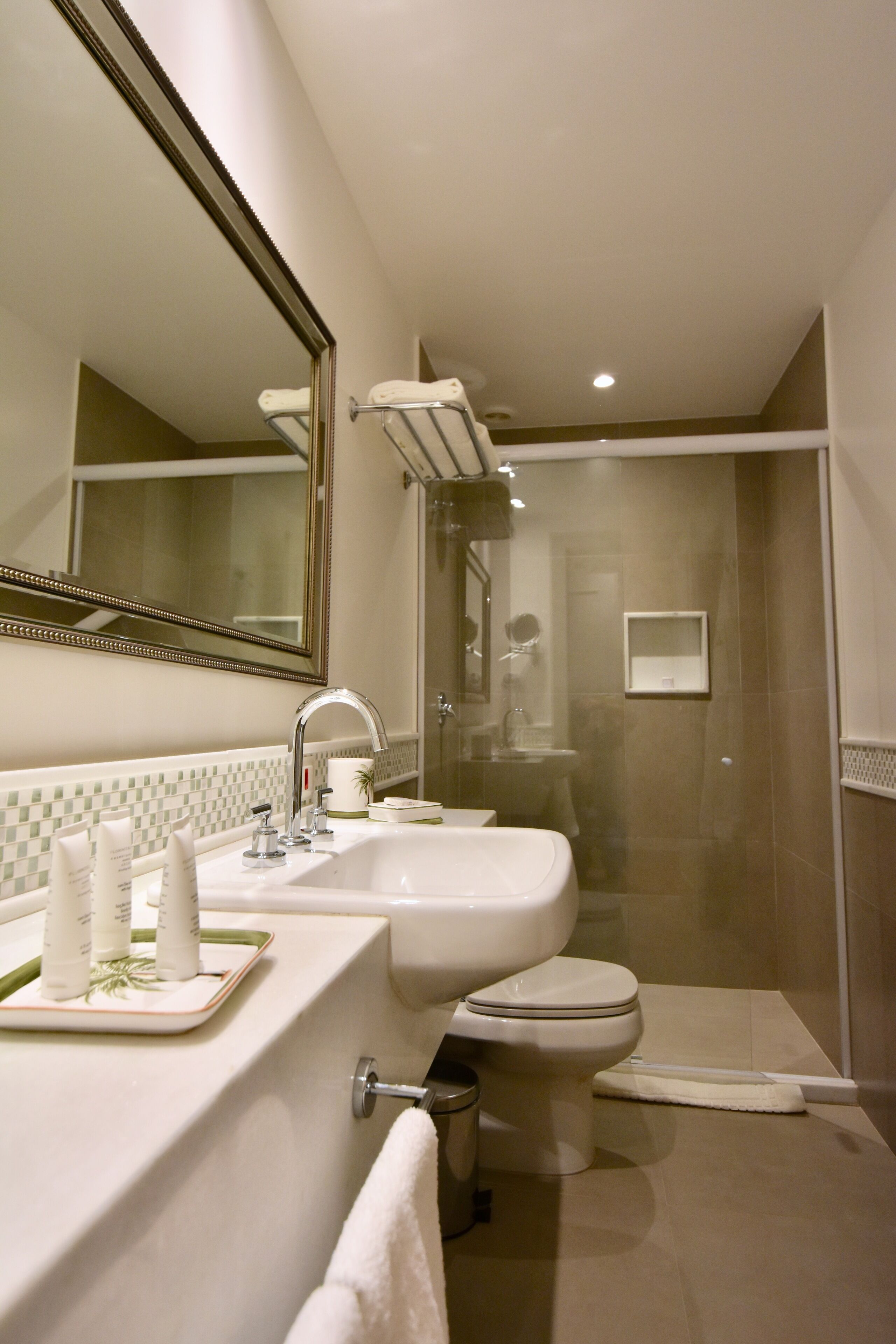 standard room | bathroom | shower, bathrobes, towels