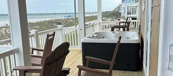 Ocean Front Home with amazing views, hot tub, elevator and game-room.
