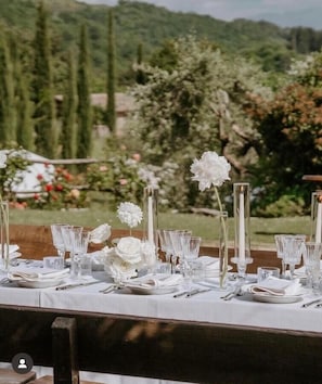 Outdoor banquet area