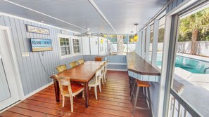 Dining - Daydream Oasis with private pool, screen porch with dining, sleeps 8! (Isle of Palms)