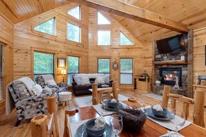 TV connectée, cheminée, lecteur de DVD