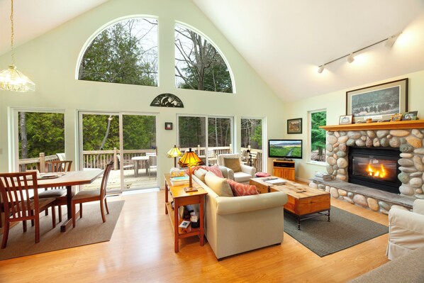 TV, fireplace, DVD player