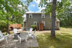 Outdoor dining - Great Home with Game Space, 0.8 miles from Cooks Brook Beach! (Eastham)