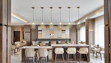 Mini-fridge, coffee/tea maker