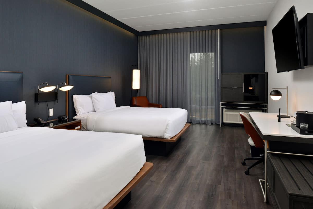 Room, 2 Queen Beds, Non Smoking | Desk, iron/ironing board, free WiFi, bed sheets